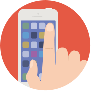 finger on phone