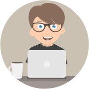 Happy guy with laptop